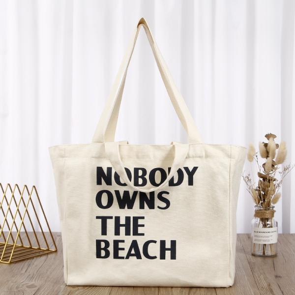 Medium Size Reusable Canvas Shopping Bags with Customized Print Design