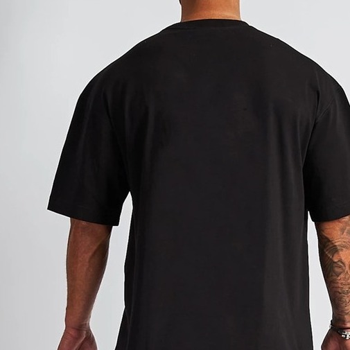 Summer Essential Men's Oversized T-shirt in Knitted Weaving Method and Print Pattern