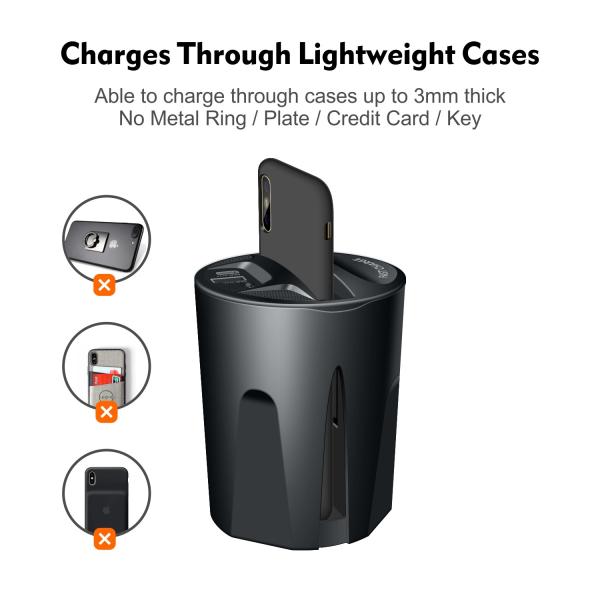 Qi Smart Phone Car Wireless Charging With USB 5V/2A Charging