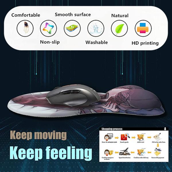Custom 3D Big Breasts Mouse Pad with Ergonomic Wrist Guard and Silicone Fabric Material