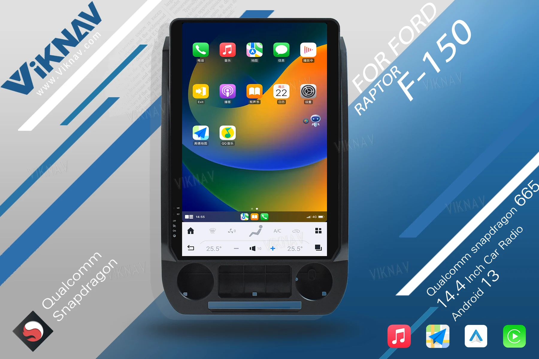 Android 128 ГБ Ford F150 Радио F250 F350 F450 Мультимедийный проигрыватель Беспроводная автоигра