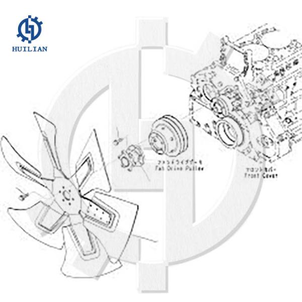 Komatsu 600-635-7870 Ventilador de folha Ventilador de lâmina Ventilador de resfriamento FITS Ventilador de resfriamento Fit PC300-8 PC400-7 Para escavadeira de rastreador