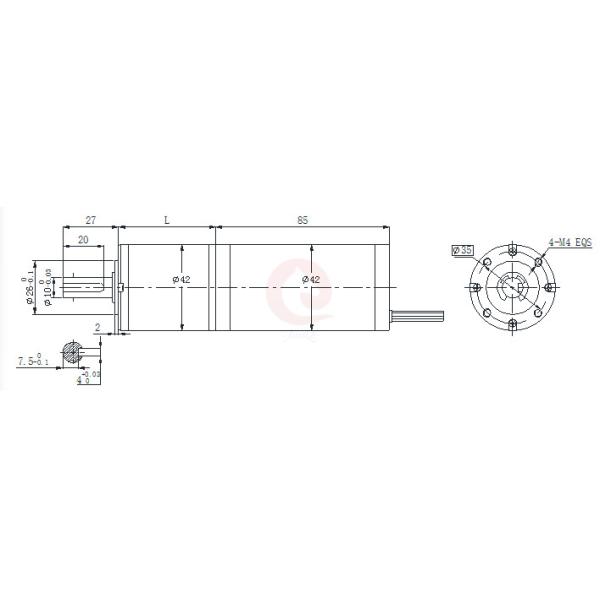 85mm NEMA17 5400RPM 24v Brushless Dc Motor 42mm Planetary Gearbox