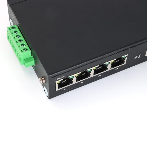 Fanless Industrial Ethernet Switches 5 Port Unmanaged 100 Base-TX Din Rail Poe Switch