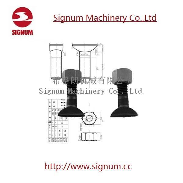 ISO Certificated T Head Bolt for Rail Use, Made in China Customized Track T Bolt with