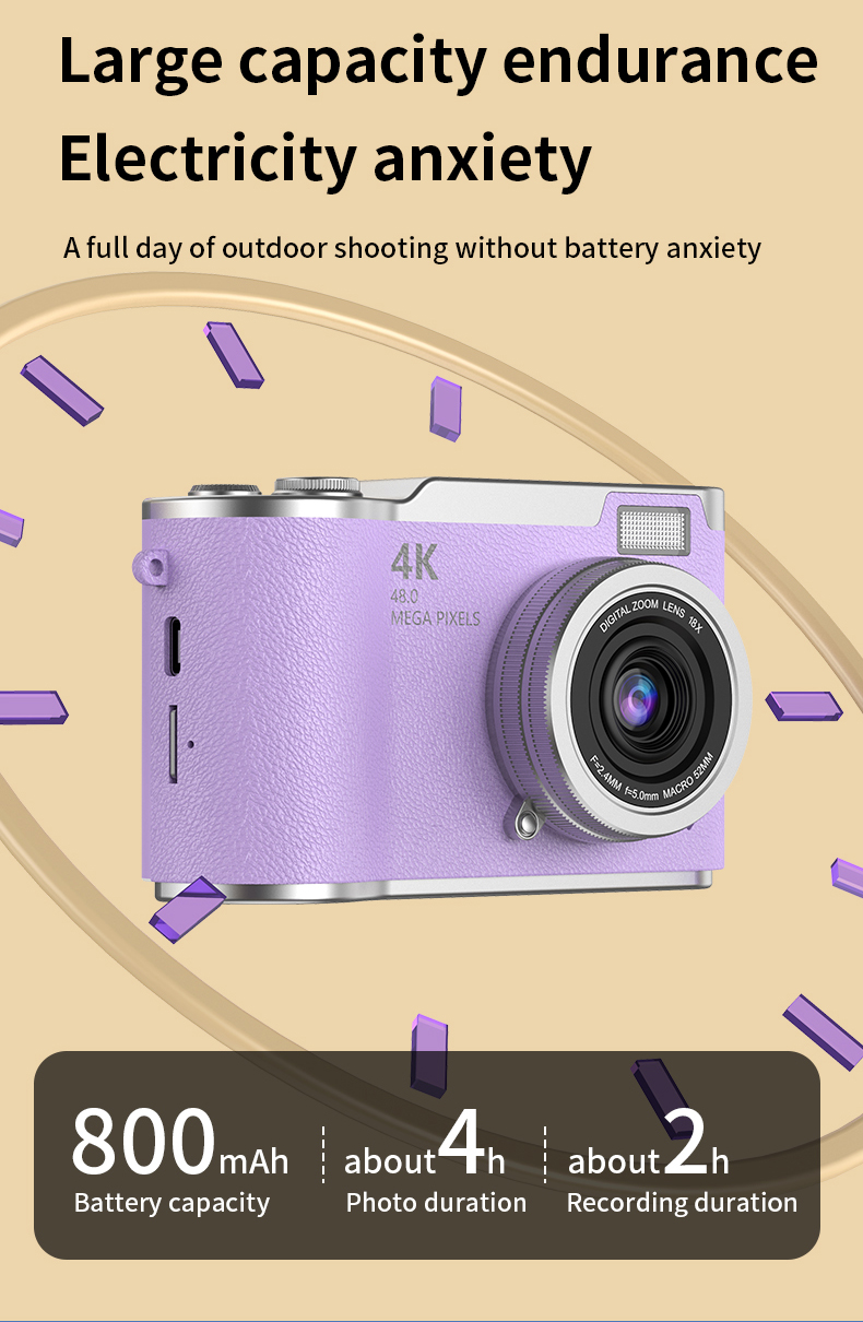DLC Retro Ccd Digital Camera Ultra-high-definition Flip-cover 4K Ultra-clear Image, Portable for Students and Campus Travel