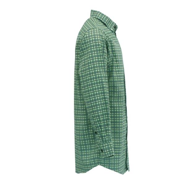 100% Cotton 210gsm Fire Retardant Work Shirt Green Plaid