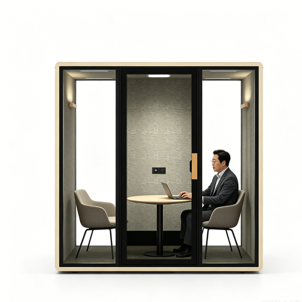 Modern Privacy Enclosed Acoustic Vocal Isolation Booth For Office Meeting