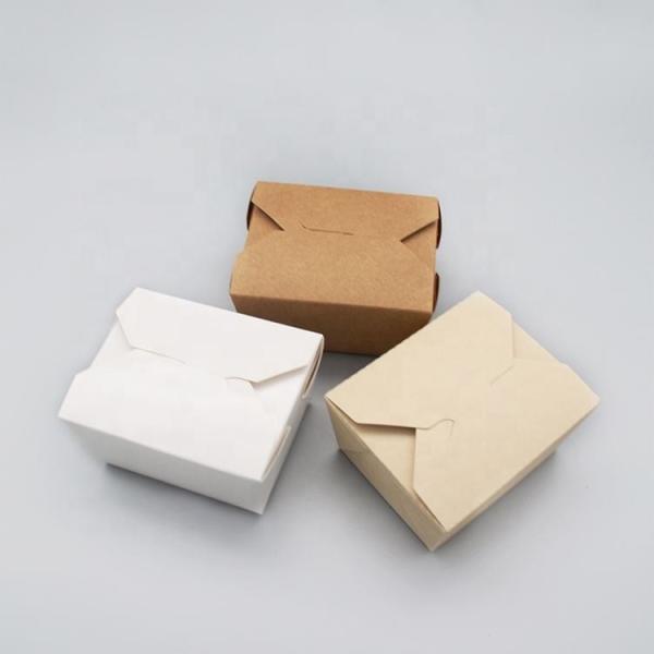 #8 Hot Sale Food Grade Takeway Food Box Printed Kraft/Bamboo Paper Lunch Box Take Away Lunch Packing Boxes