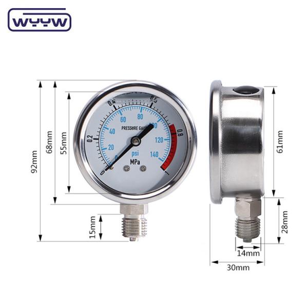 Манометр высокого давления в автоклаве из нержавеющей стали