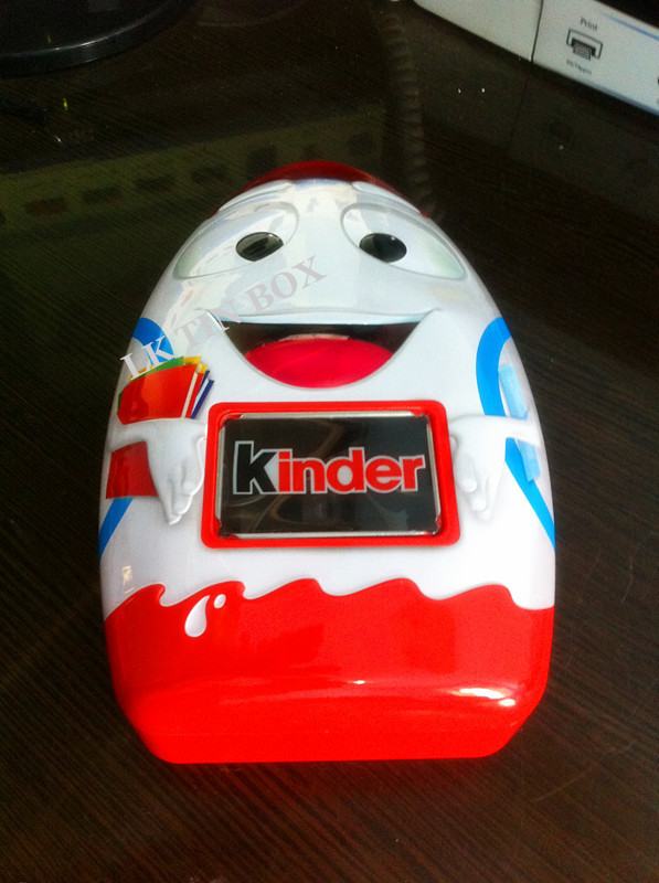 Kinder Joy Metal Tin Box With Pvc Tray Inside , Egg Shape Metal Tin Packaging