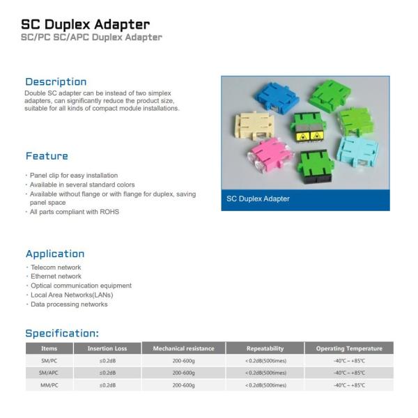 FTTH SC Male LC Female Duplex Fiber Optical Adapter With Flange Hybrid Adapter 10