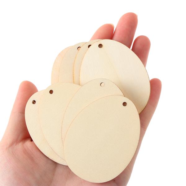 Обломоки вися ремесла 60mm незаконченные деревянные прикрывают деревянные блоки