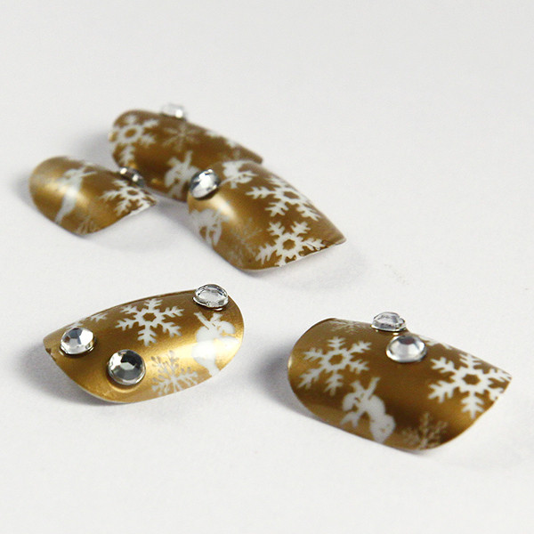 Colorful Cute Fingers Fake Nails Tips For Women / 3D Nail Sticker