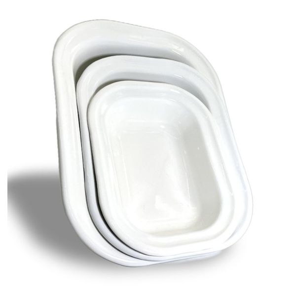 White Carbon Steel Enamel Dinnerware Enamel Coating Plate 0.5mm 0.6mm Thickness