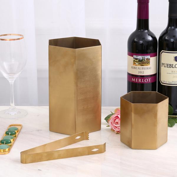 sexangle SS201 table stainless steel flower vase for home and office decoration