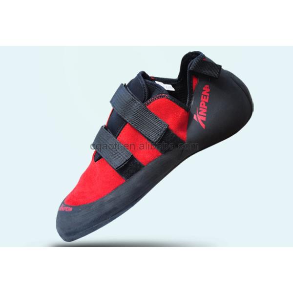 Женщины Красные нескользящие скалолазание Боулдерные ботинки из натуральной кожи