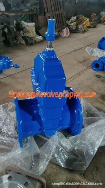 DN250 PN16 GGG50 cast iron gate valve blue color valve made in China