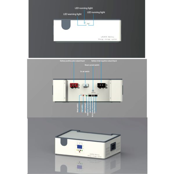 20kWh 51.2V 500Ah LiFePO4 Energy Storage Battery System Stackable For Household