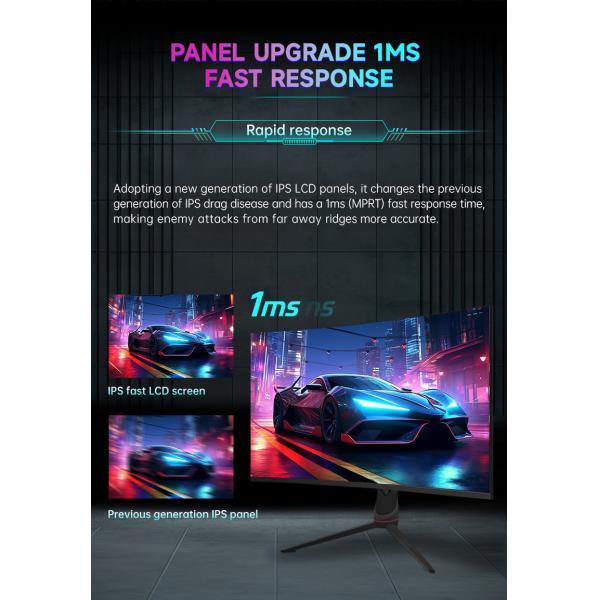 1500R Curve Rate 32 Inch Gaming Monitor 3440x1440 With RGB Lighting Height Adjustable