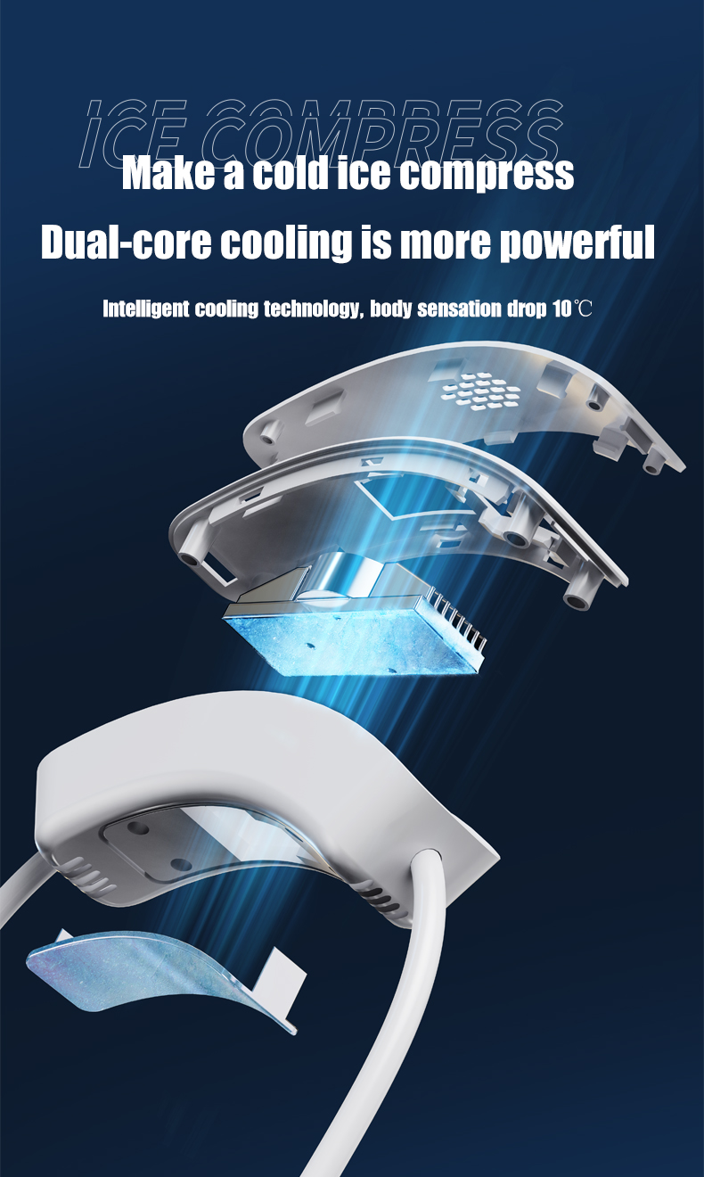 FUSMLI 2400mAh Innovative Summer Products Bladeless Portable Wireless Turbo Hanging USB Mini Rechargeable Wearable Neck Fan