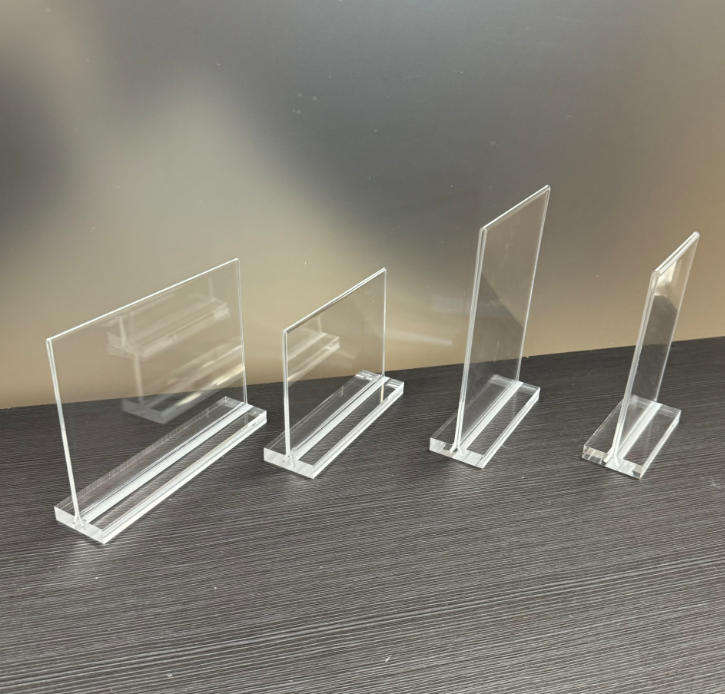 Customize Double Sided Acrylic Holder Display Strong Advertising Table Deck Card Restaurant Transparent Crystal