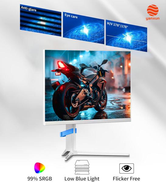 QHD Resolution 32 Inch Gaming Monitor RGB Lighting Adjustable Bracket 99% SRGB White Color
