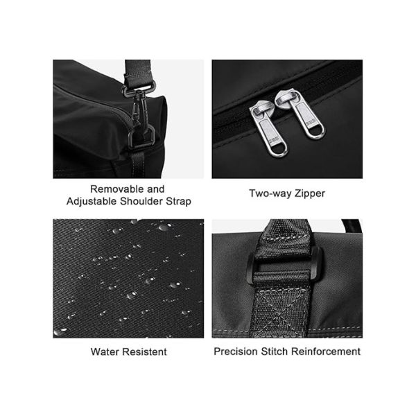 Hot Sale Waterproof Travel Bag Large Capacity Black Gym Shoulder Bag Ladies Weekend Travel Bag