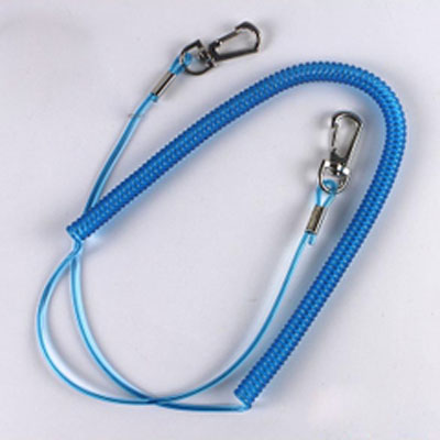 15metre transparent blue plastic spiral coil chain stainless steel wire inside strong coil