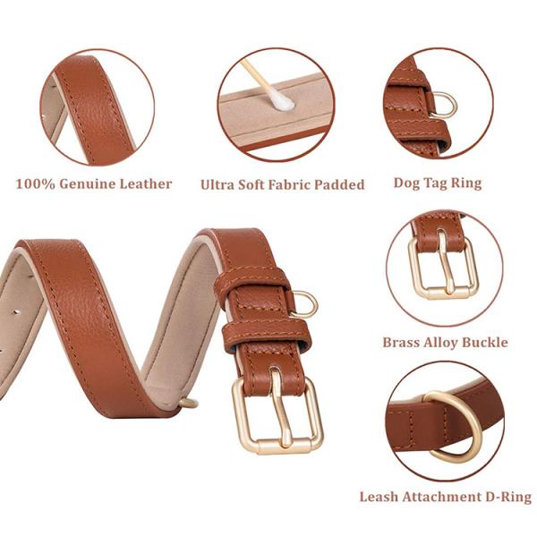 Soft Vegan Genuine Leather Dog Rolled Pet Collar Leash In Bulk Premium Quality