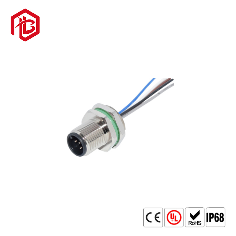 Панель приведенная соединителя M12 IP68 Bett 4pin электрическая светлая установить водоустойчивый соединитель провода припоя