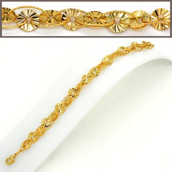 Big size thick chain Trendy jewelry Men & Womans bracelet Bangle 18K Real Gold Plated Lin
