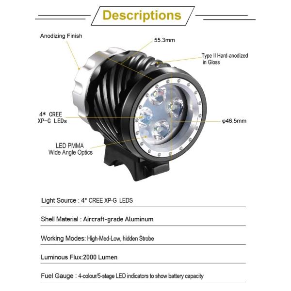 Супер яркие 2000 люменов велосипед электрофонарь СИД с идут Pro кронштейн водостойкий