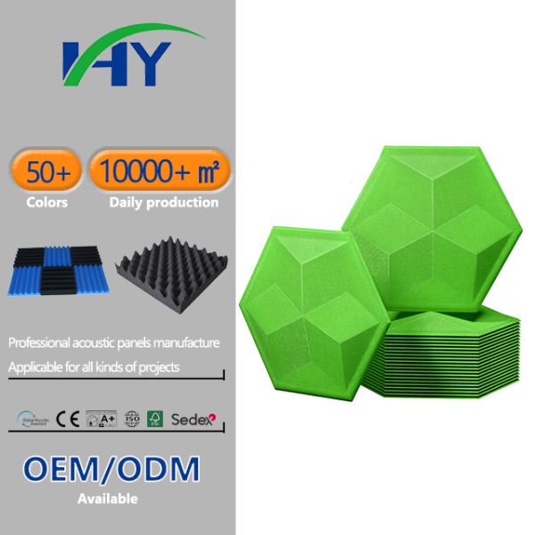 Green Eco Friendly PET Acoustic Foam For Classroom Decoration