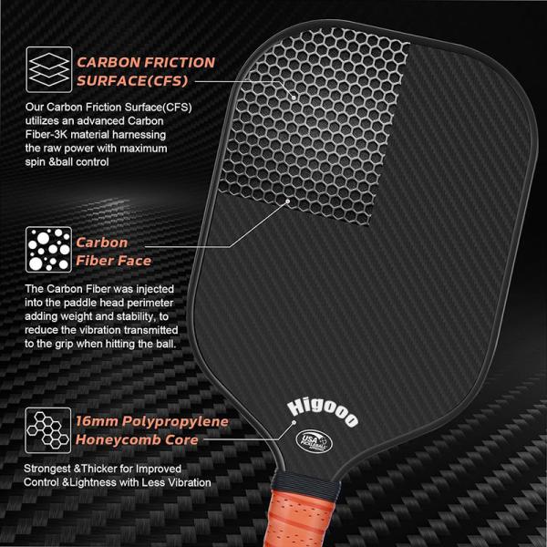 3k Frosted Surface Carbon Fiber Pickleball Paddle OEM ODM For Outdoor Sports Fitness