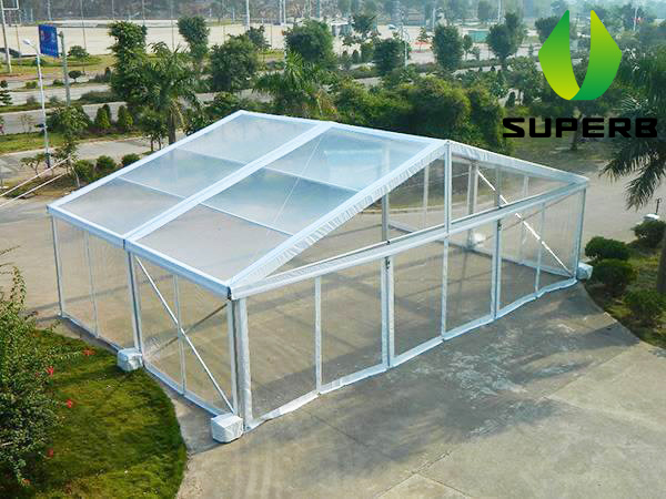White Large Outdoor Transparent Wedding Tent Sandwich Hard Walls Aluminum 6061