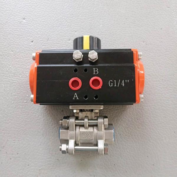 Rack Pinion Structure Double Acting Spring Return Pneumatic Ball Valve For Industrial