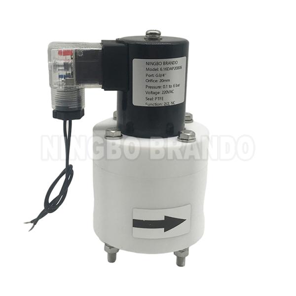 Anti Corrosion Isolation PTFE Solenoid Valve Group For Chemical Acid Alkali