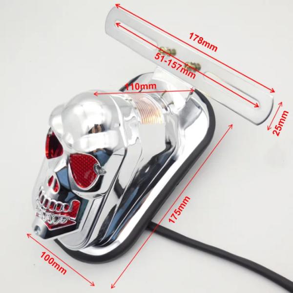 Motorcycle Parts Black Skull Brake Tail Light with Turn Signal 1 Pair Turn Light