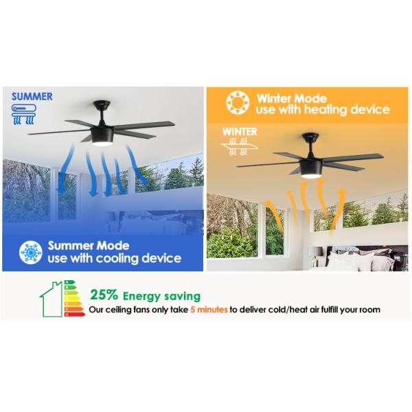 Ventilador de teto decorativo com comando remoto de 6 velocidades e motor de 10 anos