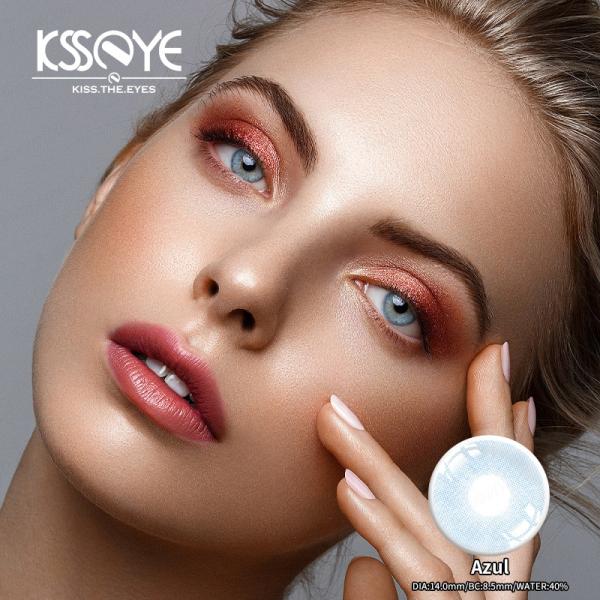 KSSEYE Non Prescription Monthly Ocean Blue Contact Lenses 0 Power 14mm