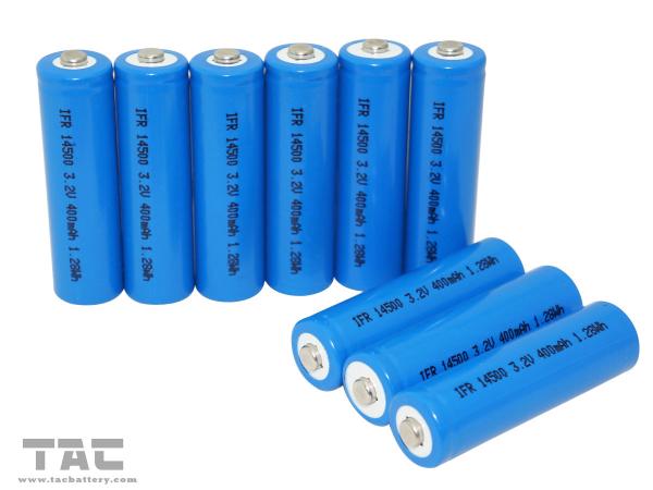 Bateria 14500 do AA 3.2V LiFePO4 para a iluminação solar clara solar da cabeça da bicicleta do gramado