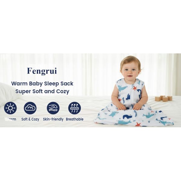 2 Pack Micro-Fleece Baby Sleep Sack with 2-Way Zipper - Comfortable Wearable Blanket With Shark
