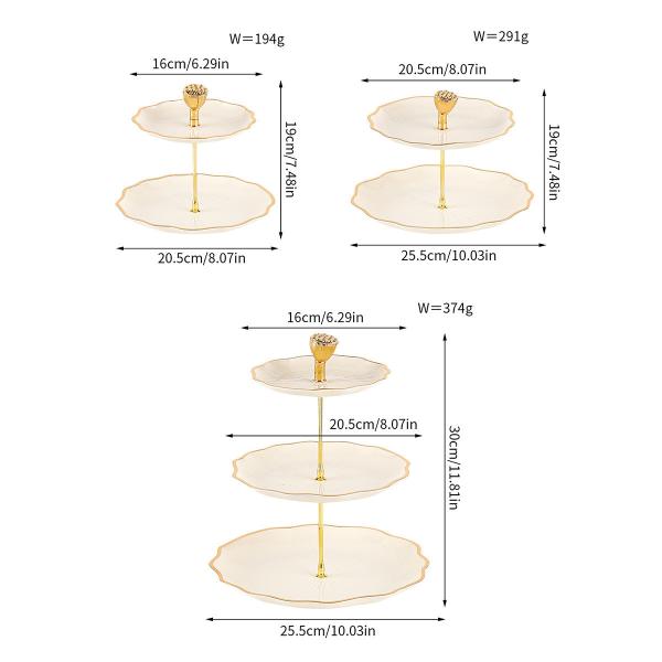 10-Inch White Ceramic Plate 3-Layer Disposable Plates Tableware for Valentine's Day Easter