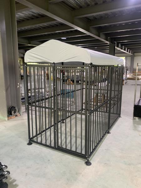 Outdoor Dog Kennel Steel Powder Coated Dog Cage with Watrerproof Cover Secure Lock for Backyard 10' x 5' x 6'