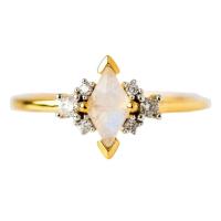 925 Sterling Silver Rainbow Jewelry Moonstone Blue Natural Moonstone Ring
