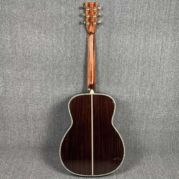 Custom Martin Style OM Style 42 Solid Spruce Cedar Top Acoustic Guitar Real Abalone Inlay with Vintage Gold Tuner