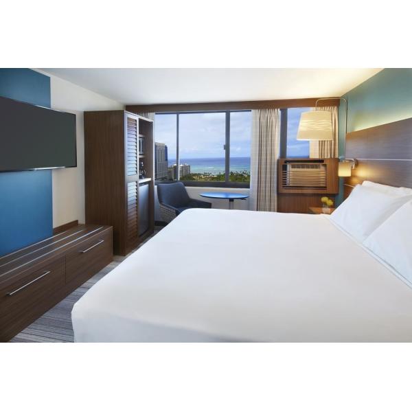 Hotel Room Interior by China Hotel furniture liquidators made Laminated Oak wood Headboard with Upholstered Bedstead