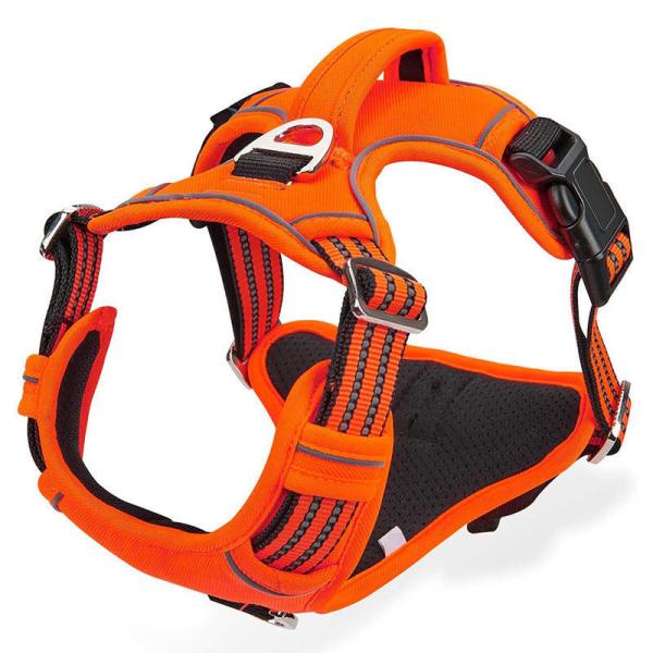 Nylon Dog Harness Control Handle Breathable Mesh Reflective Design Custom Logo Decoration