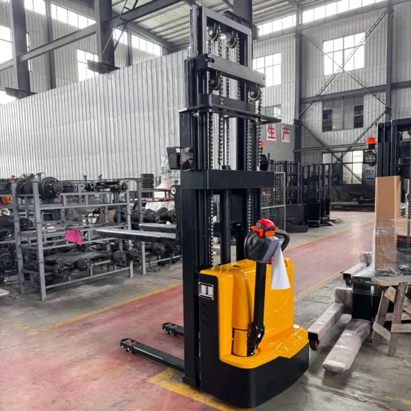 Electric Pallet Stacker with Customized Color Emergency Brakes and Speed Limiter for Safe Operation